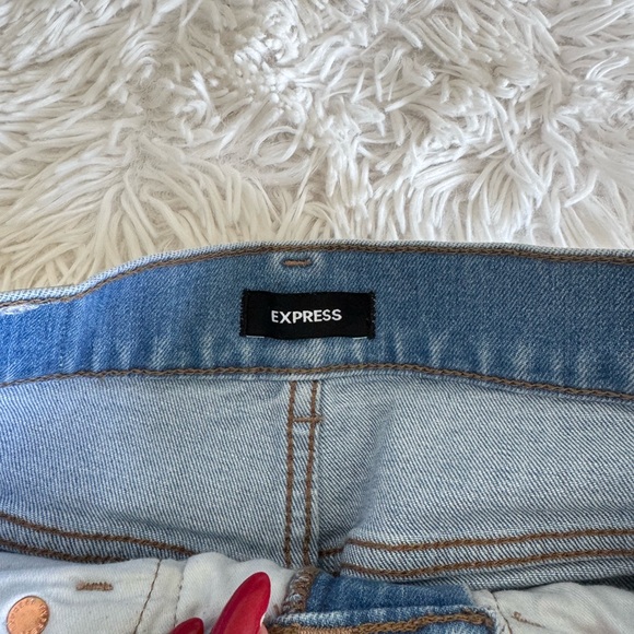 Express High Rise Light Blue Jeans - Picture 3 of 4